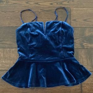 Express blue top with adjustable straps